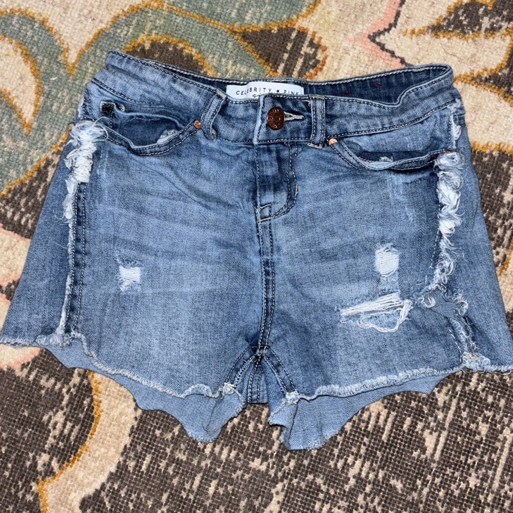 Girls, distressed with holes, jean shorts